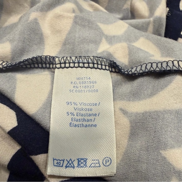 Boden Navy and White Patterned Midi Dress, wrap , size 10 - Picture 5 of 10